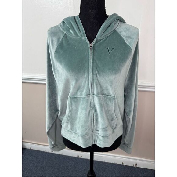 Victoria’s Secret Velour Full Zip Jacket with Hood Size Large - Picture 1 of 7